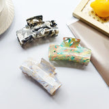 Colorful Painting Marble Acetate Hair Claw - Glitter Hair Clips