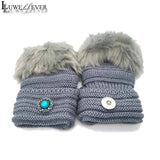 Winter Fingerless Gloves 005 with 18mm Snap Button Charms Jewelry