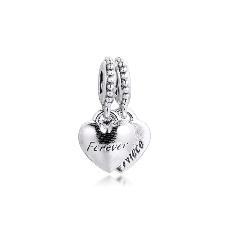 Heart Shaped Charm Silver 925 Beads for Women Bracelets