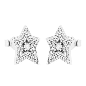 Arrow Stud Earrings 925 Silver Zircon Crystal Love