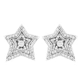 Arrow Stud Earrings 925 Silver Zircon Crystal Love