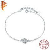 Winter Clover CZ Silver Bracelet Women Lady Wedding 925 Sterling Silver Jewelry