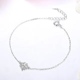 Winter Clover CZ Silver Bracelet Women Lady Wedding 925 Sterling Silver Jewelry