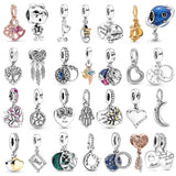 925 Silver Mistletoe Snowflake Circle Family Tree Heart Charm