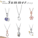 925 Sterling Silver Classic Cable Chain Snowflake Necklace