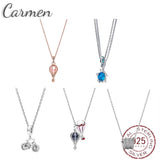 925 Sterling Silver Snowflake Necklace Cable Chain