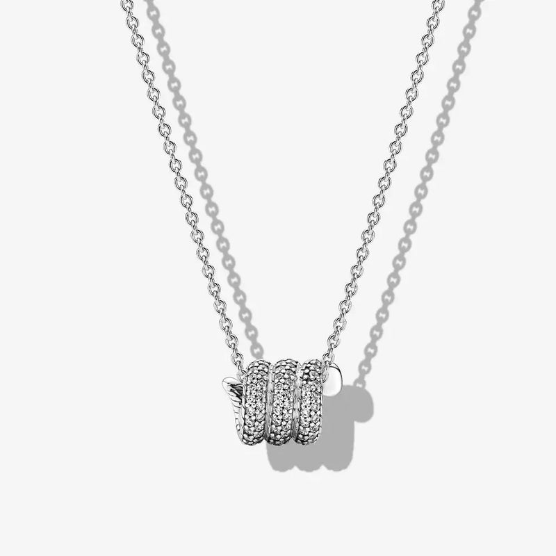 925 Sterling Silver Snowflake Necklace Cable Chain
