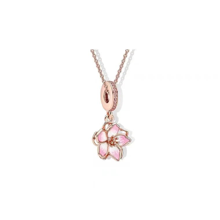 925 Sterling Silver Snowflake Necklace Classic Cable Chain