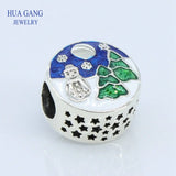 Winter S925 Snowy Wonderland Green Enamel Charm 796384ENMX