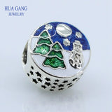 Winter S925 Snowy Wonderland Green Enamel Charm 796384ENMX
