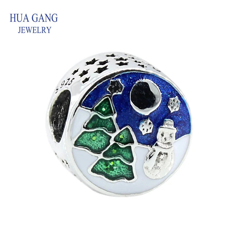 Winter S925 Snowy Wonderland Green Enamel Charm 796384ENMX
