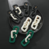 Long Acrylic Chain Clip on Earrings for Women Statement Jewelry
