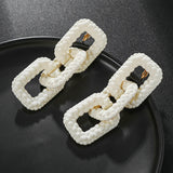 Long Acrylic Chain Clip on Earrings for Women Statement Jewelry