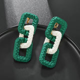 Long Acrylic Chain Clip on Earrings for Women Statement Jewelry