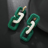 Long Acrylic Chain Clip on Earrings for Women Statement Jewelry