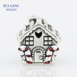 Winter Fits 925 Sterling Silver Gingerbread House Charms Beads
