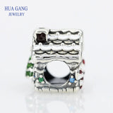 Winter Fits 925 Sterling Silver Gingerbread House Charms Beads