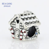 Winter Fits 925 Sterling Silver Gingerbread House Charms Beads