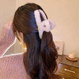 Winter Personalized Letter Plush Barrettes Updo Hair Claw Catch Hair Accessories