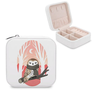 Winter Owl Jewelry Storage Box Portable Jewelry Organizer Box