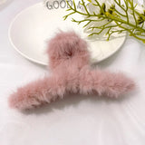 Winter Plush Hair Claw Faux Fur Hairpins