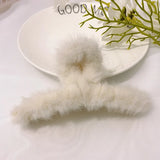 Winter Plush Hair Claw Faux Fur Hairpins