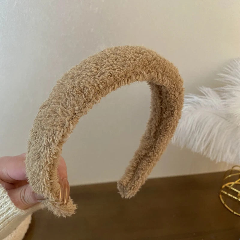 Winter Plush Hair Hoop for Women Girls Classic Office Vintage Headbands
