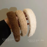 Winter Plush Hair Hoop for Women Girls Classic Office Vintage Headbands
