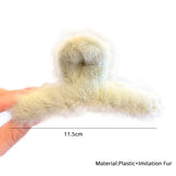 Winter Warm Fur Hair Claw for Women Bath Hair Clip
