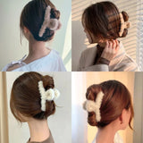 Winter Warm Fur Hair Claw for Women Bath Hair Clip