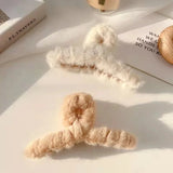 Winter Warm Fur Hair Claw for Women Bath Hair Clip