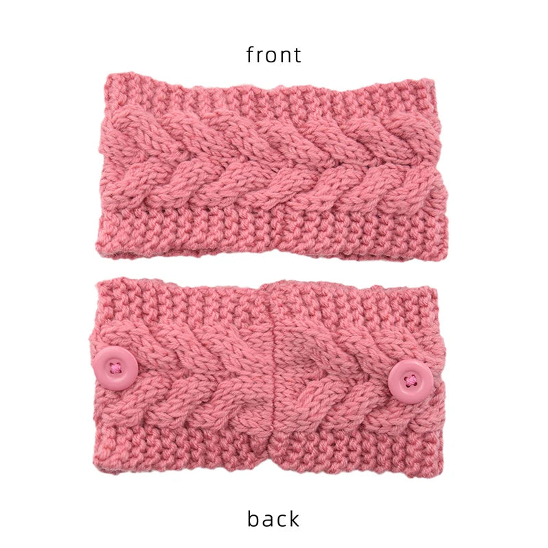 Winter Warmer Ear Wool Hat Hairbands For Women Crochet Wide Stretch Headband