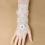Winter Wedding Bride Bracelet Faux Pearl Lace Wristband Bridal Hand Jewelry