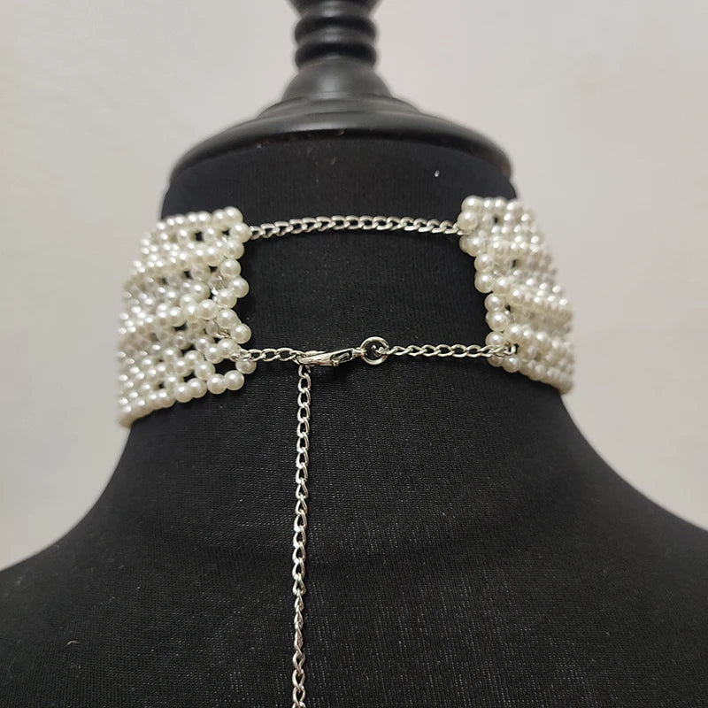 Winter Pearl Choker Necklace Vintage Style Jewelry