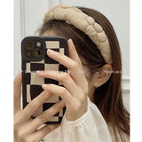 Winter Flower Hairband for Women Solid Color Headband