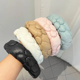 Winter Flower Hairband for Women Solid Color Headband