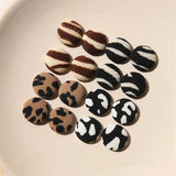 100pcs/lot Leopard Print Cotton Flatback Cloth Buttons DIY Jewelry Accessory