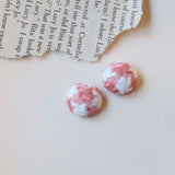 15mm Striped Leopard Pattern Fabric Button Beads DIY Jewelry Earring Accessory
