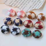 15mm Striped Leopard Pattern Fabric Button Beads DIY Jewelry Earring Accessory