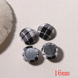 Winter 16mm Striped lattice print flatback cotton Cloth button beads