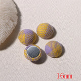 Winter 16mm Striped lattice print flatback cotton Cloth button beads