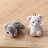 20pcs Bear Resin Flocking Beads DIY Jewelry Keychain