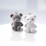 20pcs Bear Resin Flocking Beads DIY Jewelry Keychain