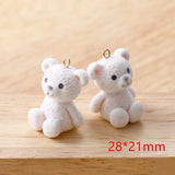 20pcs Bear Resin Flocking Beads DIY Jewelry Keychain