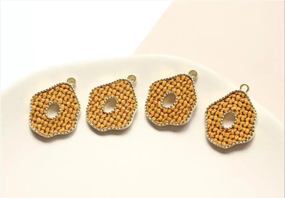 30pcs Winter Print PU Core Geometry Alloy Floating Locket Charms DIY Jewelry