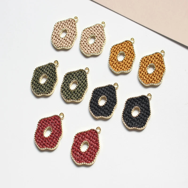 30pcs Winter Print PU Core Geometry Alloy Floating Locket Charms DIY Jewelry