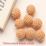 40pcs 15mm Wood Beads for DIY Jewelry Earring/Garment/Hair Accessory