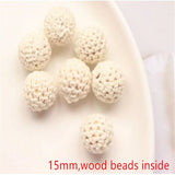 40pcs 15mm Wood Beads for DIY Jewelry Earring/Garment/Hair Accessory