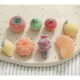 40pcs/lot Velvet Flocking Fruit Resin Beads Charms DIY Jewelry Accessory