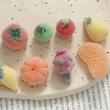 40pcs/lot Velvet Flocking Fruit Resin Beads Charms DIY Jewelry Accessory